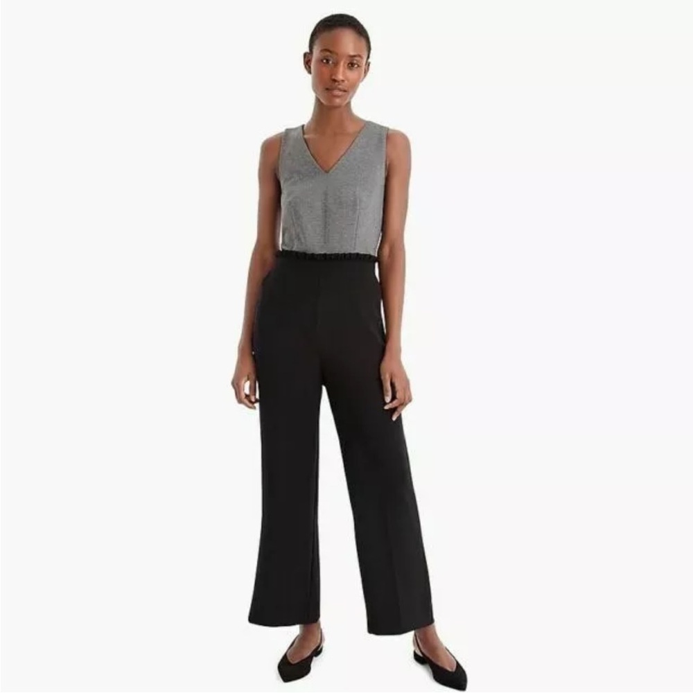 J Crew 365 Wide Leg Jumpsuit Black Gray Size 0P